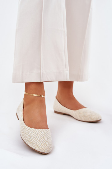 Ballerine Appartamento delle donne con lucentezza colore dorato Tatorelis