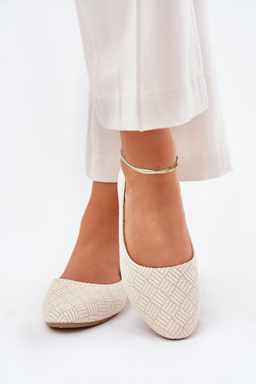 Ballerine Appartamento delle donne con lucentezza colore dorato Tatorelis 2