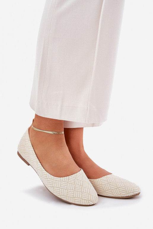 Ballerine Appartamento delle donne con lucentezza colore dorato Tatorelis