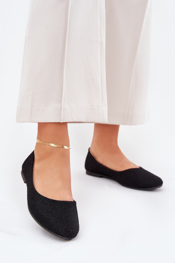 Ballerine Donna flat con lucentezza nere Tatorelis 2