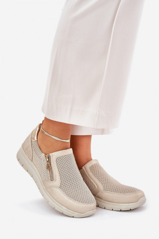 scarpe Femminile con una piattaforma con cerniere colore dorato Leanae