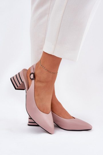 Sandali da donna con i tacchi Ze Szpiczastymi Noskami Vinceza 62217 colore rosa