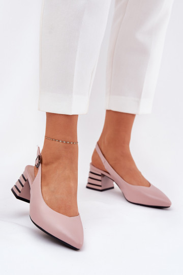 Sandali da donna con i tacchi Ze Szpiczastymi Noskami Vinceza 62217 colore rosa 2