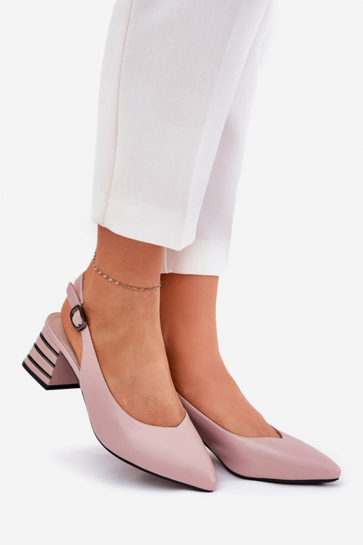 Sandali da donna con i tacchi Ze Szpiczastymi Noskami Vinceza 62217 colore rosa