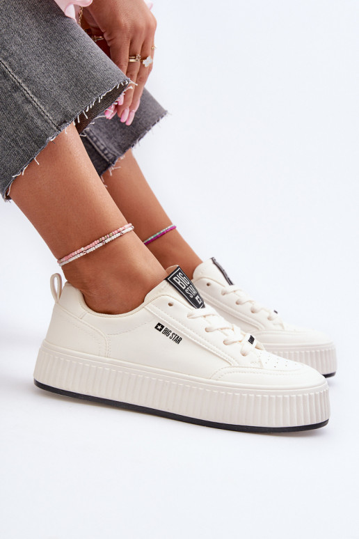 Scarpe modello sneakers Femminile con una piattaforma Big Star NN274254 Colore bianco