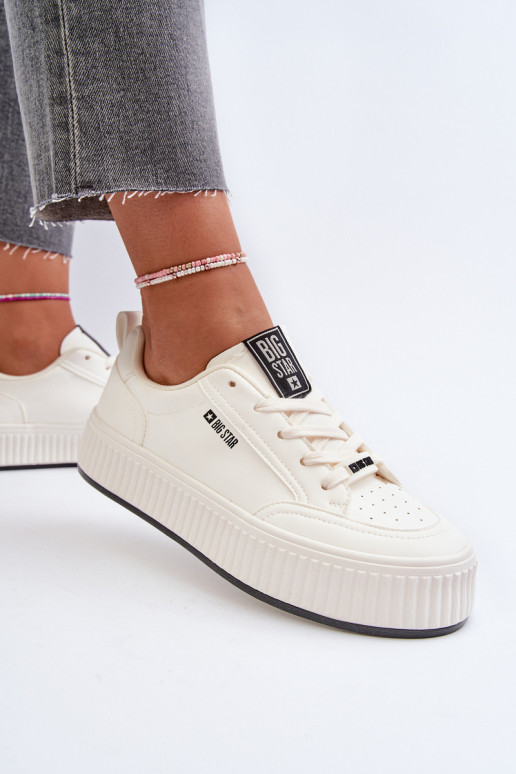 Scarpe modello sneakers Femminile con una piattaforma Big Star NN274254 Colore bianco