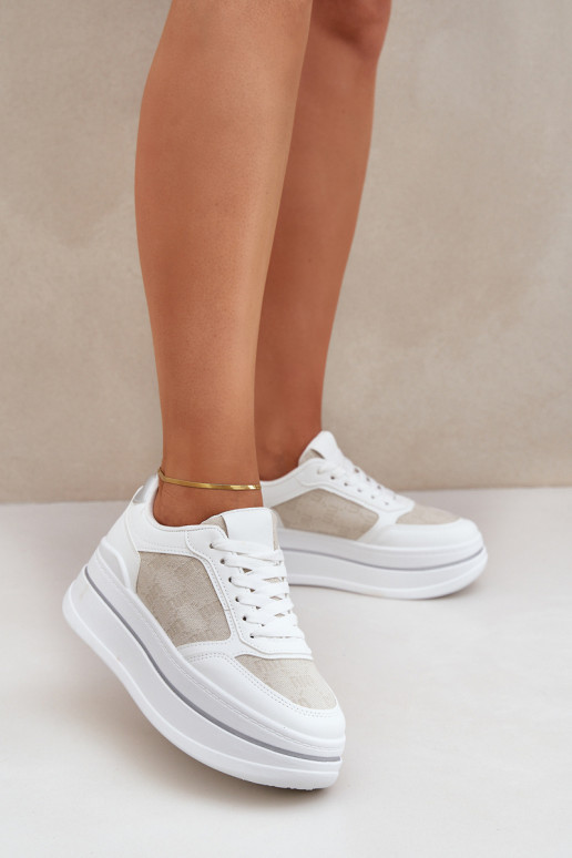 Scarpe sneakers da donna con motivo bianche Fenarra
