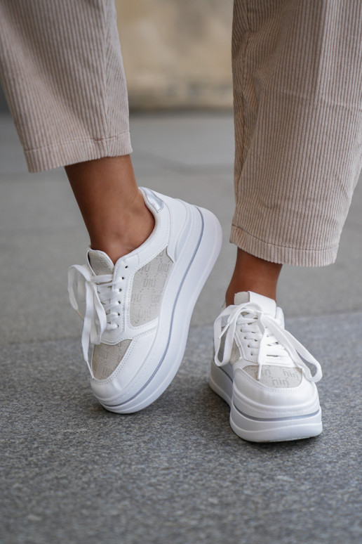 Scarpe sneakers da donna con motivo bianche Fenarra