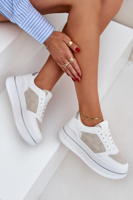 Scarpe sneakers da donna con motivo bianche Fenarra