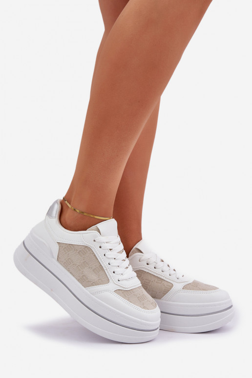 Scarpe sneakers da donna con motivo bianche Fenarra