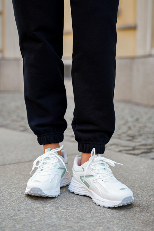 Scarpe sportive da donna Big Star NN274A095 HI-POLY SYSTEM bianche-verdi