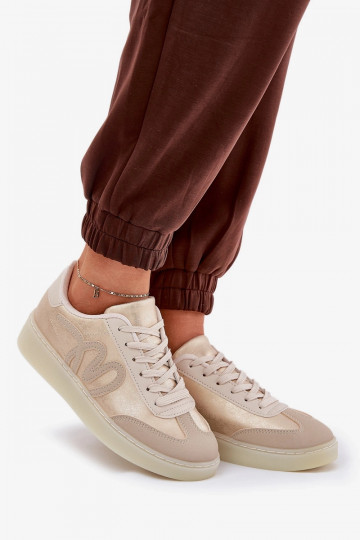 Sneakers basse da donna in ecopelle color sabbia Iladira