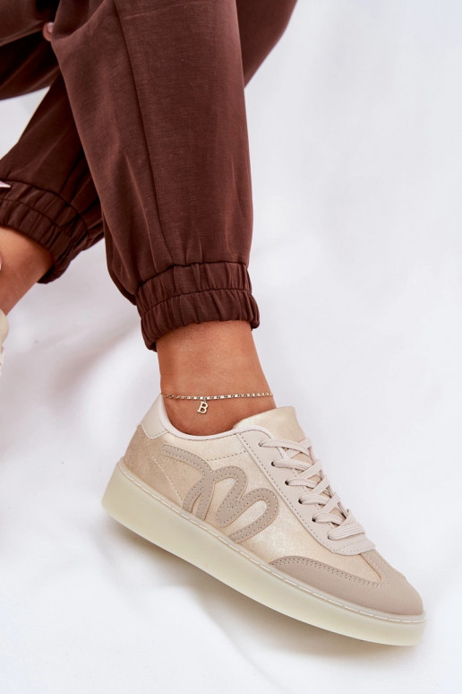 Sneakers basse da donna in ecopelle color sabbia Iladira