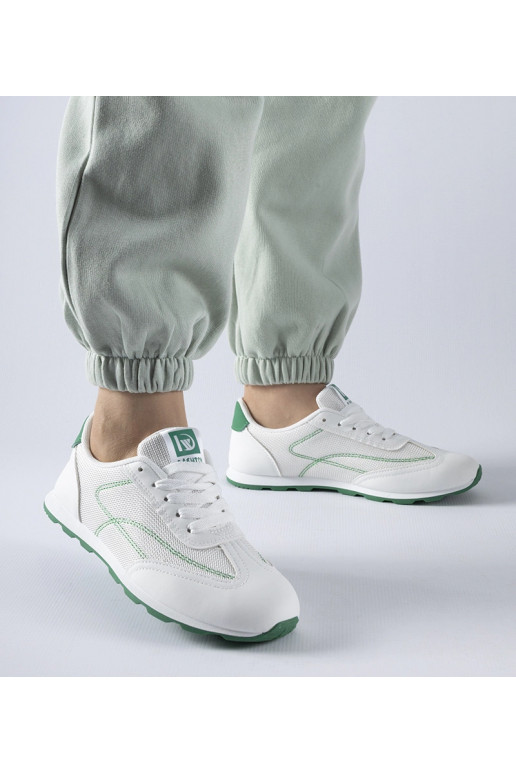 Sneakers sportive bianco-verdi Pinarella