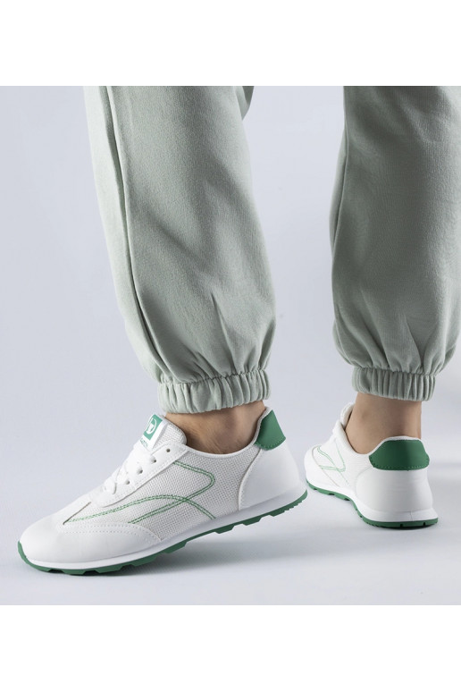 Sneakers sportive bianco-verdi Pinarella