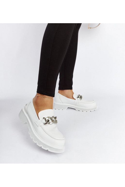 Mocassini in pelle bianchi GOE LL2N4038