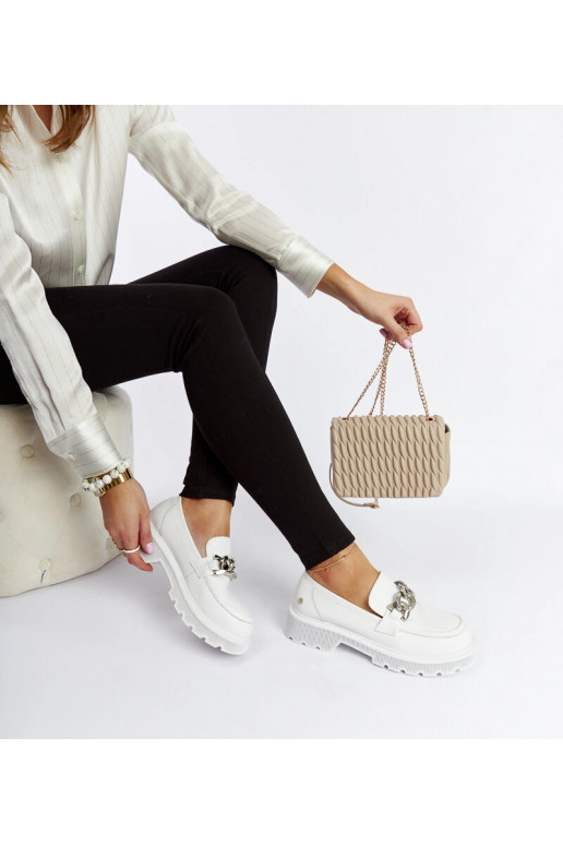 Mocassini in pelle bianchi GOE LL2N4038