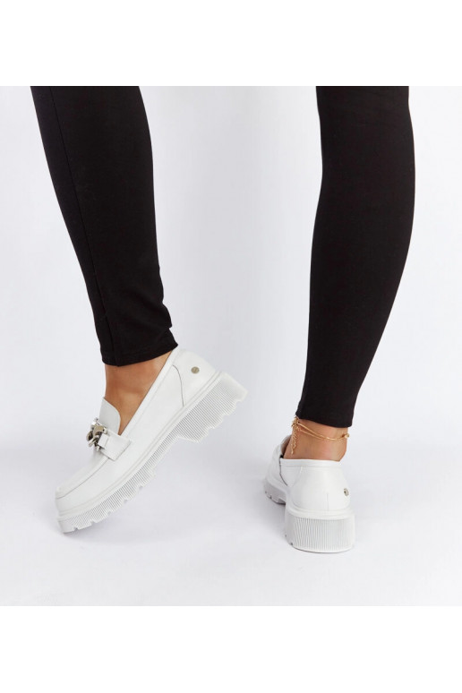 Mocassini in pelle bianchi GOE LL2N4038